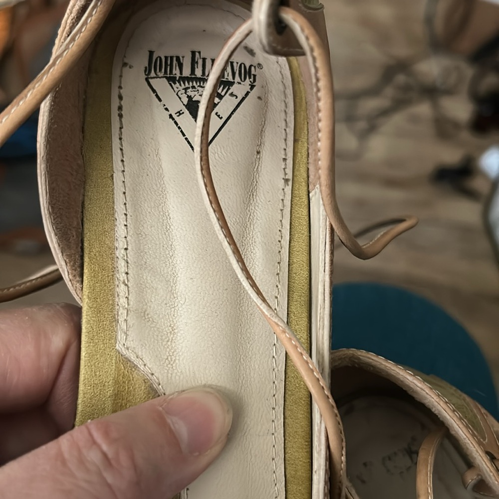 John Fluevog Yavari Olive sandals 9 - Picture 4 of 5